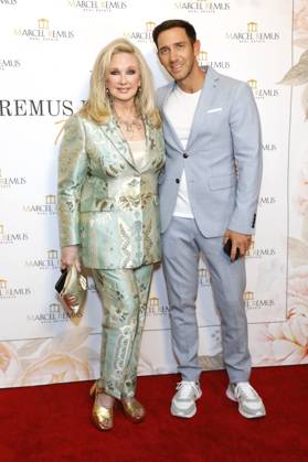Morgan Fairchild und Marcel Remus bei der Remus Pre Award Tea Time zugunsten der DKMS im Beverly Hills Hotel. Beverly Hills, 08.03.2023