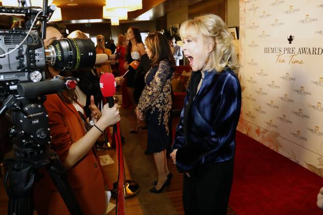 Davina Potratz, Kate Linder und Barbara Eden bei der Remus Pre Award Tea Time zugunsten der DKMS im Beverly Hills Hotel. Beverly Hills, 08.03.2023