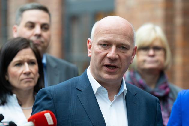 Koalitionsverhandlungen, Kai Wegner, CDU, Landesvorsitzender Franziska Giffey, SPD, Regierende Bürgermeisterin von Berlin, Stefan Evers, CDU, Kai Wegner, CDU, Landesvorsitzender der CDU Berlin, Raed Saleh, SPD, Vorsitzender der SPD Berlin, Koalitionsverhandlungen zwischen CDU und SPD Berlin Berlin GER