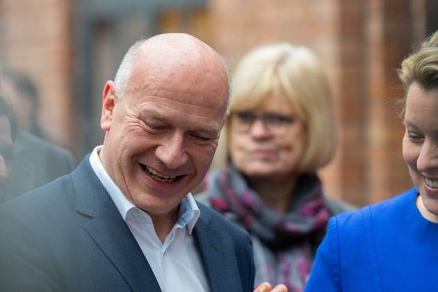 Koalitionsverhandlungen, Kai Wegner, CDU, Landesvorsitzender Franziska Giffey, SPD, Regierende Bürgermeisterin von Berlin, Stefan Evers, CDU, Kai Wegner, CDU, Landesvorsitzender der CDU Berlin, Raed Saleh, SPD, Vorsitzender der SPD Berlin, Koalitionsverhandlungen zwischen CDU und SPD Berlin Berlin GER