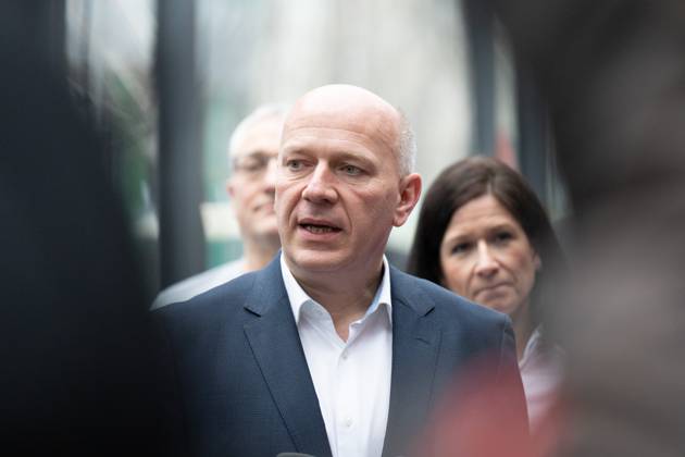 Koalitionsverhandlungen, Kai Wegner, CDU, Landesvorsitzender Franziska Giffey, SPD, Regierende Bürgermeisterin von Berlin, Stefan Evers, CDU, Kai Wegner, CDU, Landesvorsitzender der CDU Berlin, Raed Saleh, SPD, Vorsitzender der SPD Berlin, Koalitionsverhandlungen zwischen CDU und SPD Berlin Berlin GER