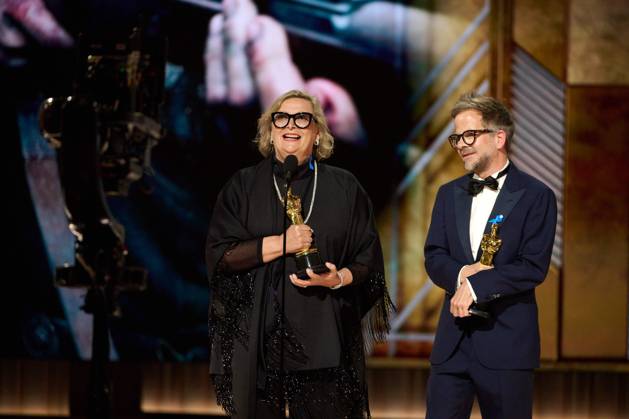 Ernestine Hipper and Christian M. Goldbeck accept the Oscar® for Production Design during the live ABC telecast of the 95th Oscars® at the Dolby® Theatre at Ovation Hollywood on Sunday, March 12, 2023. Copyright: xA.M.P.A.S.x 34494-492PLX