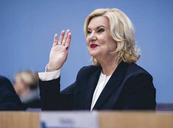 Die Wehrbeauftragte des Deutschen Bundestages, Eva Hoegl (SPD) im Rahmen der Vorstellung des Jahresberichtes 2022 in der Bundespressekonferenz. Berlin, 14.03.2023. Berlin Deutschland