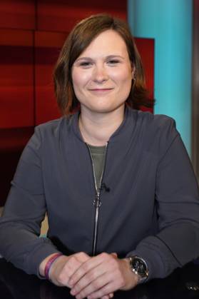 Karen Malsy in der ARD-Talkshow hart aber fair im Studio Adlershof. Berlin, 13.03.2023