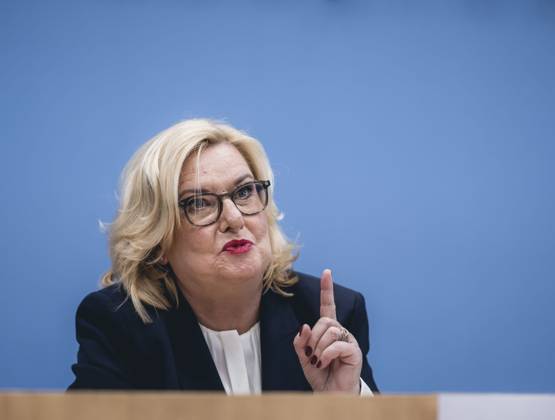 Die Wehrbeauftragte des Deutschen Bundestages, Eva Hoegl (SPD) im Rahmen der Vorstellung des Jahresberichtes 2022 in der Bundespressekonferenz. Berlin, 14.03.2023. Berlin Deutschland