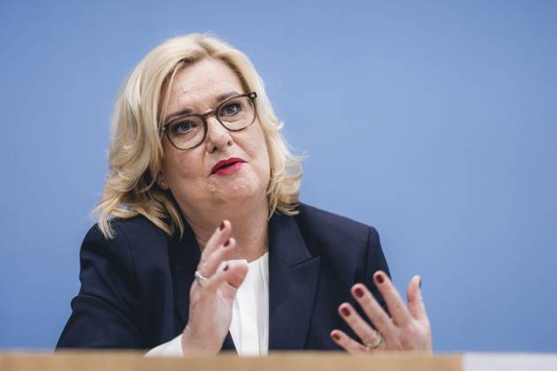 Die Wehrbeauftragte des Deutschen Bundestages, Eva Hoegl (SPD) im Rahmen der Vorstellung des Jahresberichtes 2022 in der Bundespressekonferenz. Berlin, 14.03.2023. Berlin Deutschland