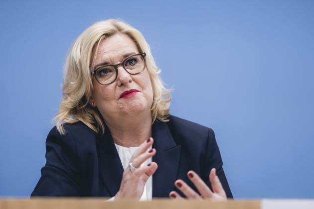 Die Wehrbeauftragte des Deutschen Bundestages, Eva Hoegl (SPD) im Rahmen der Vorstellung des Jahresberichtes 2022 in der Bundespressekonferenz. Berlin, 14.03.2023. Berlin Deutschland