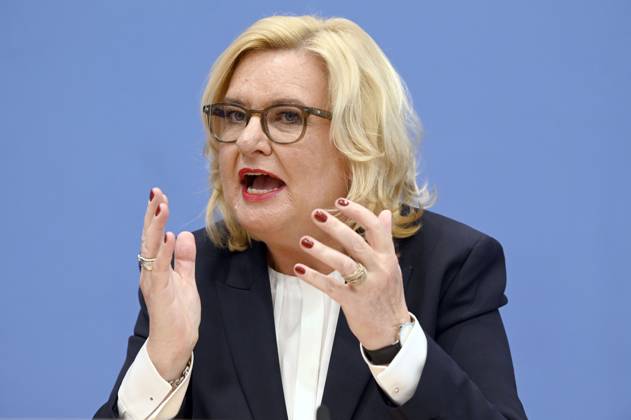 Eva Högl bei der Bundespressekonferenz zur Vorstellung des Jahresberichtes 2022 im Haus der Bundespressekonferenz. Berlin, 14.03.2023