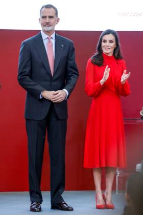 15-03-2023 Madrid Queen Letizia and King Felipe during the ceremony of the 10th edition of honorary ambassadors of the Spain brand, an initiative of the leading brands of Spain forum (FMRE), at the El Pardo palace in Madrid. No Spain Â  Copyright: xPPEx