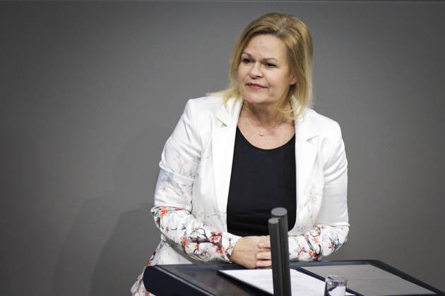 Nancy Faeser, Bundesministerin fuer Inneres und Heimat, SPD, haelt eine Rede im Rahmen der 91. Sitzung im Deutschen Bundestag in Berlin, 16.03.2023. Berlin Deutschland