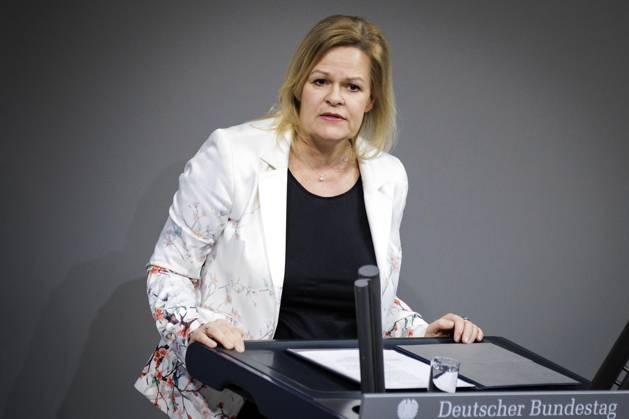 Nancy Faeser, Bundesministerin fuer Inneres und Heimat, SPD, haelt eine Rede im Rahmen der 91. Sitzung im Deutschen Bundestag in Berlin, 16.03.2023. Berlin Deutschland