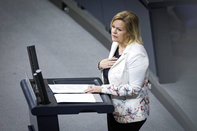 Nancy Faeser, Bundesministerin fuer Inneres und Heimat, SPD, haelt eine Rede im Rahmen der 91. Sitzung im Deutschen Bundestag in Berlin, 16.03.2023. Berlin Deutschland