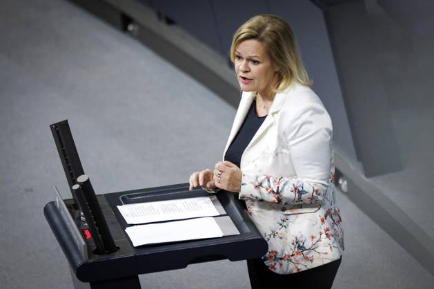 Nancy Faeser, Bundesministerin fuer Inneres und Heimat, SPD, haelt eine Rede im Rahmen der 91. Sitzung im Deutschen Bundestag in Berlin, 16.03.2023. Berlin Deutschland