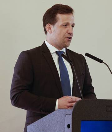 Nino Haase, Oberbürgermeister der Landeshauptstadt Mainz bei der Preisverleihung 38. Mainzer Stadtschreiber Literaturpreis im Kurfürstlichen Schloss zu Mainz 24.03.23