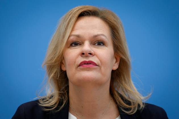 Bundespressekonferenz zur Polizeiliche Kriminalstatistik 2022 Aktuell,30.03.2023, Berlin, Bundesministerin des Innern und für Heimat Nancy Faeser im Portrait bei der Bundespressekonferenz in Berlin bei der Polizeiliche Kriminalstatistik 2022