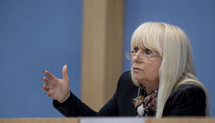 Iris Spranger, Vorsitzende der Innenministerkonferenz (IMK) und Senatorin fâˆöºr Inneres, Digitalisierung und Sport in Berlin in der Bundespressekonferenz in Berlin, 30.03.2023. Berlin Deutschland