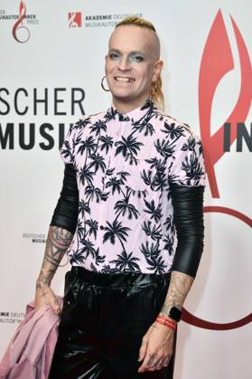 Chris Harms von Lord of the Lost beim 14. Deutschen Musikautor*innenpreis der GEMA 2023 im Hotel The Ritz-Carlton. Berlin, 30.03.2023