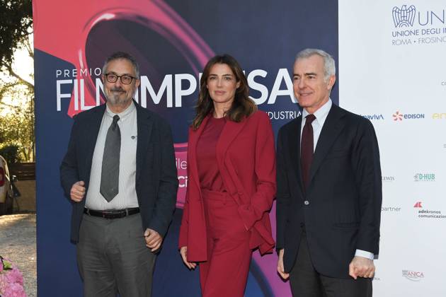 Rome , Casa del Cinema Film Enterprise Award 2023 , In the photo: Mario Sesti Luisa Ranieri Giampaolo Letta  Copyright: xVincenzoxLandix xipa-agency.netx xVincenzoxLandix IPA_IPA37267313