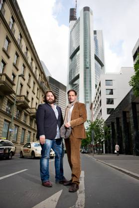 Schauspieler -Ein Fall für zwei- 29.04.2014 Frankfurt ZDF Krimi-Serie Ein Fall für zwei - Vorstellung der neuen Darsteller. l-r Schauspieler Antoine Monot Jr (38) als Anwalt Benni Hornberg und Schauspieler Wanja Mues (40) als Detektiv Leo Oswald. Frankfurt Frankfurt Hessen Germany