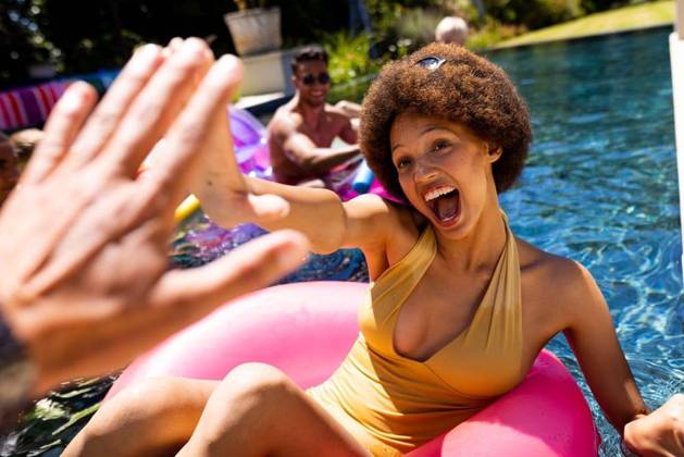 Happy diverse group of friends having pool party, using swim rings in swimming pool in garden Happy diverse group of friends having pool party, using swim rings in swimming pool in garden. Lifestyle, friendship, party and summer., model released, , property released, Cape Town, South Africa, 2023-01-25T22:00:00.000Z, 4017958.jpg, people,happy,diverse group,friend,pool party,using,swim ring,swimming pool,garden,lifestyle,friendship,summer,young,beautiful,nature,person,fun,outdoor,adult,leisure,smile,spring,happiness,cheerful,beauty,portrait,green,together,cute,plant,smiling,diverse,group,pool,party,swim,ring,swimming Young Adult,Man,Male,Multiracial,White,Woman,Female,Hispanic or Latino,Non-binary