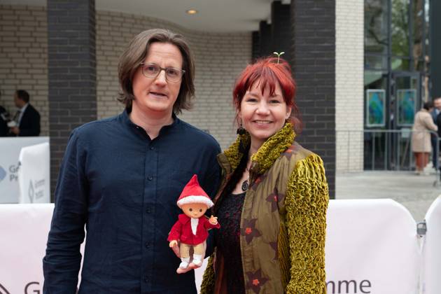 Grimmepreis fuer UNSER SANDMAENNCHEN, Stefan SCHOMERUS, Regie, und Tine KLUTH, Animation, Roter Teppich, Red Carpet Show, Ankunft, arrival, 59. Verleihung des Adolf-Grimme-Preises Adolf-Grimme-Preis Grimmepreis in Marl, 21.04.2023. o¥Â