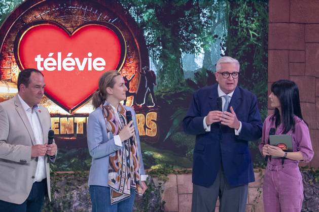 Prince Laurent and Princess Claire of Belgium pictured at the closing ceremony of the Televie 2023 charity event of the RTL-TVi television chains, Saturday 22 April 2023 in Mons.  NICOLASxMAETERLINCK 65723946