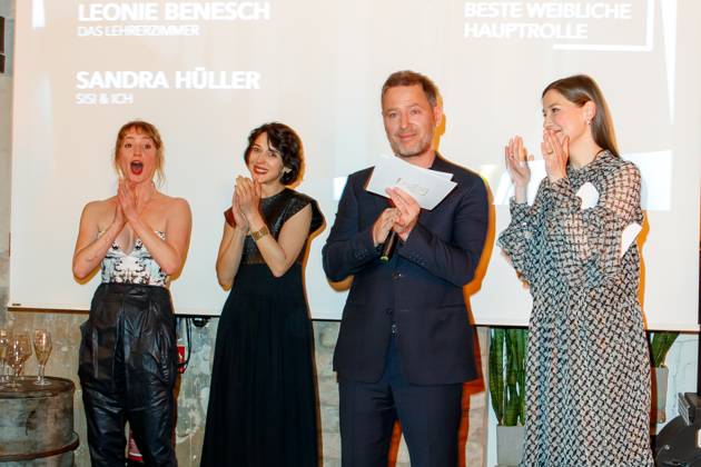 Nominiertenabend des Deutschen Filmpreises Lola 2023 Leonie Benesch, Zar Amir Ebrahimi, Florian Gallenberger und Alexandra Maria Lara beim Nominiertenabend des Deutschen Filmpreises Lola 2023 in der Fabrik 23 am 22.04.2023 in Berlin. Copyright: xEventpressxKochanx