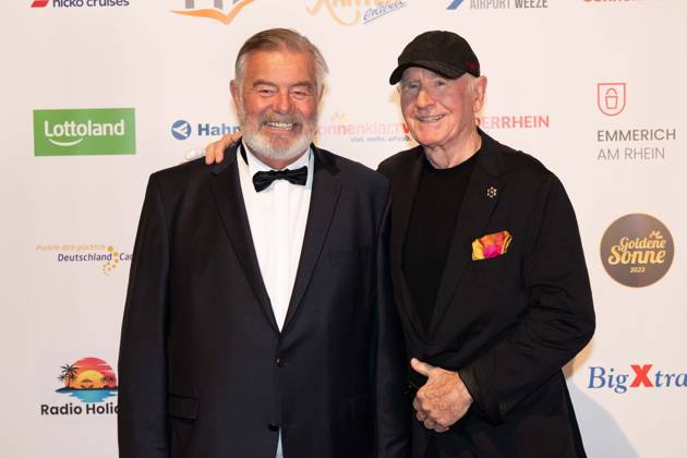 v.l. Harry WIJNVOORD, Moderator, Prinz Frederic von ANHALT, Die Goldene Sonne 2023, am 22.04.2023 im Wunderland Kalkar,