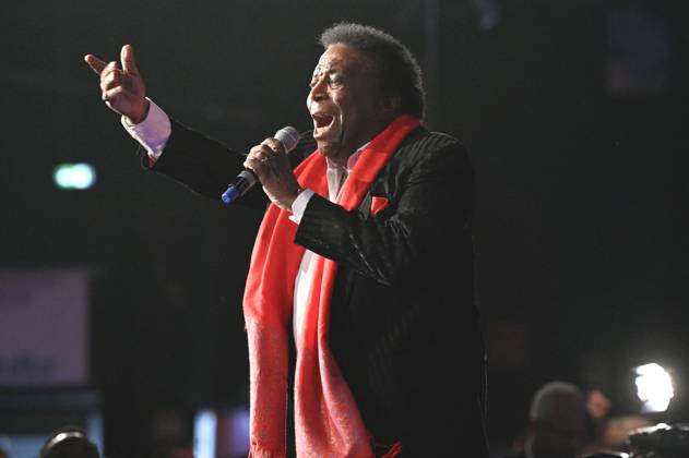 Roberto Blanco bei der Verleihung der Goldenen Sonne 2023 während der Sonnenklar.TV Gala im Wunderland Kalkar. Kalkar, 22.04.2023
