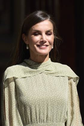 24-04-2023 Madrid Queen Letizia arriving for the presentation of the Miguel de Cervantes literature prize in the Spanish language 2022 to Rafael Cadenas at the university of Alcala de Henares in Madrid. No Spain Â  Copyright: xPPEx