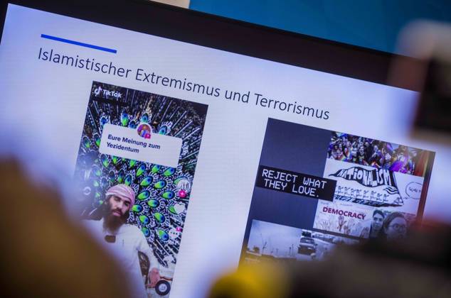 April 24, 2023, Munich, Bavaria, Germany: The Bavarian Verfassungsschutz (Secret Service, Office for the Protection of the Constitution) released the 2022 report detailing threats to the state of Bavaria and the country. Over the past years, conspiracy theorists, new age and wellness extremists, right-extremists, Reichsbuerger (sovereign citizens), and various enemies of democracy have taken a leading role against the German state and society, with such cases as Terror Gruppe S. and the alleged Reichsbuerger terrorist plot to topple the state underscoring that the threats are not giving up. Other threats to the state include those that may be directed by Russian intelligence as part of their Hybrid Warfare campaign against the west. Muni - ZUMAb160 20230424_zbp_b160_024 Copyright: xSachellexBabbarx