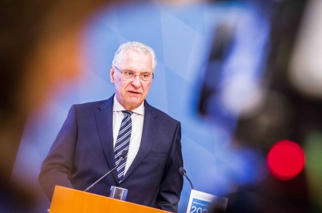 April 24, 2023, Munich, Bavaria, Germany: JOACHIM HERRMANN, Interior Minister of the State of Bavaria. The Bavarian Verfassungsschutz (Secret Service, Office for the Protection of the Constitution) released the 2022 report detailing threats to the state of Bavaria and the country. Over the past years, conspiracy theorists, new age and wellness extremists, right-extremists, Reichsbuerger (sovereign citizens), and various enemies of democracy have taken a leading role against the German state and society, with such cases as Terror Gruppe S. and the alleged Reichsbuerger terrorist plot to topple the state underscoring that the threats are not giving up. Other threats to the state include those that may be directed by Russian intelligence as - ZUMAb160 20230424_zbp_b160_037 Copyright: xSachellexBabbarx