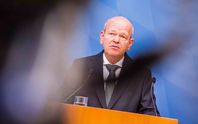April 24, 2023, Munich, Bavaria, Germany: BURKHARD KOERNER (Burkhard Ko¶rner) Praesident of the Bavarian Verfassungsschutz. The Bavarian Verfassungsschutz (Secret Service, Office for the Protection of the Constitution) released the 2022 report detailing threats to the state of Bavaria and the country. Over the past years, conspiracy theorists, new age and wellness extremists, right-extremists, Reichsbuerger (sovereign citizens), and various enemies of democracy have taken a leading role against the German state and society, with such cases as Terror Gruppe S. and the alleged Reichsbuerger terrorist plot to topple the state underscoring that the threats are not giving up. Other threats to the state include those that may be directed by R - ZUMAb160 20230424_zbp_b160_040 Copyright: xSachellexBabbarx