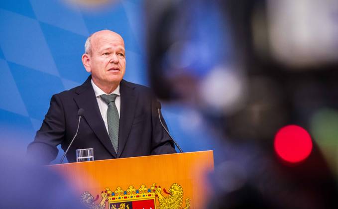 April 24, 2023, Munich, Bavaria, Germany: BURKHARD KOERNER (Burkhard Ko¶rner) Praesident of the Bavarian Verfassungsschutz. The Bavarian Verfassungsschutz (Secret Service, Office for the Protection of the Constitution) released the 2022 report detailing threats to the state of Bavaria and the country. Over the past years, conspiracy theorists, new age and wellness extremists, right-extremists, Reichsbuerger (sovereign citizens), and various enemies of democracy have taken a leading role against the German state and society, with such cases as Terror Gruppe S. and the alleged Reichsbuerger terrorist plot to topple the state underscoring that the threats are not giving up. Other threats to the state include those that may be directed by R - ZUMAb160 20230424_zbp_b160_044 Copyright: xSachellexBabbarx