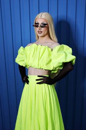 Drag Queen und Content Creator Aria Addams bei der Wahl zu den Goldenen Bloggern 2023 im Rudas Club. Düsseldorf, 24.04.2023 NRW Deutschland Copyright: xChristophxHardtx