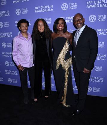 April 24, 2023, New York, New York, USA: Cassius Bythewood, Gina Prince-Bythewood, Viola Davis and Julius Tennon attend the 48th Chaplin Award Honoring Viola Davis at Lincoln Centers Alice Tully Hall in New York. New York USA - ZUMAp281 20230424_zea_p281_009 Copyright: xPhotoxImagexPressx