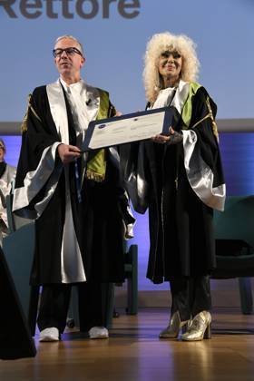 Milan, IULM University - Conferment of the honorary master s degree in management of artistic and cultural resources to Donatella Rettore  Copyright: xAlbertoxTerenghix xipa-agency.nex xComi Terenghix IPA_IPA37575172