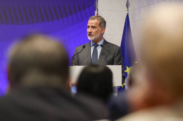 Spanish King Felipe VI gives a speech during the delivering act of the World Peace & Liberty Award to US activist Andrew Young (not at the image) during an act held in Madrid, Spain on 08 May 2023. World Peace & Liberty Award to US activist Andrew Young !ACHTUNG: NUR REDAKTIONELLE NUTZUNG!  Copyright: xJavierxLizonx GRAF5636 20230508-aa707b42a2a196c8668f662d319693500efafb0c
