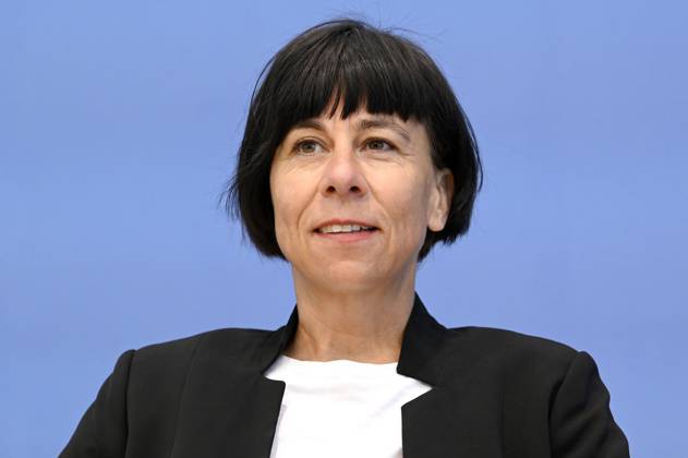 Doris Liebscher bei der Bundespressekonferenz zur Jahresstatistik 2022 zu rechter und rassistischer Gewalt sowie zu der aktuellen Welle rassistischer Mobilisierungen in Ostdeutschland im Haus der Bundespressekonferenz. Berlin, 09.052023