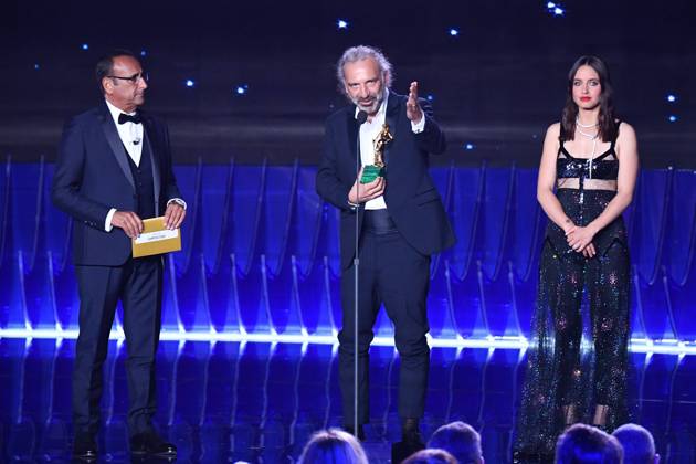 Rome: Lumina Studies. 68th edition of the David di Donatello awards. Telecast . In the photo : Carlo Conti and Matilde Gioli with Stefano Bollani  Copyright: xMaurizioxD Avanzox xipa-agency.nx xDxAvanzo Provvisionato Landix IPA_IPA37860793
