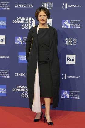 May 10, 2023, Rome, Italy: Sophie Chiarello attends the red carpet of Premi Davide di Donatello 2023 at CinecittÃ Lumina Studios. Rome Italy - ZUMAs197 20230510_zaa_s197_286 Copyright: xMarioxCartellix