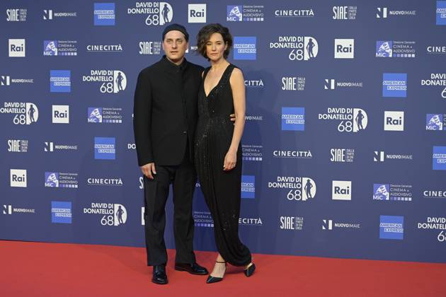 May 10, 2023, Rome, Italy: Luca marinelli (L) and Alissa Jung (R) attend the red carpet of Premi Davide di Donatello 2023 at CinecittÃ Lumina Studios. Rome Italy - ZUMAs197 20230510_zaa_s197_296 Copyright: xMarioxCartellix