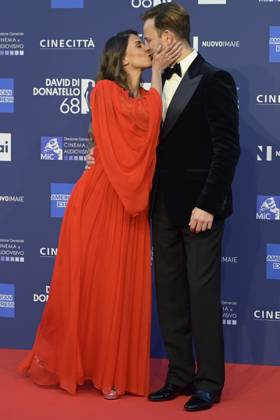May 10, 2023, Rome, Italy: Irene Forti (L) and Alessandro Borghi (R) attend the red carpet of Premi Davide di Donatello 2023 at CinecittÃ Lumina Studios. Rome Italy - ZUMAs197 20230510_zaa_s197_341 Copyright: xMarioxCartellix