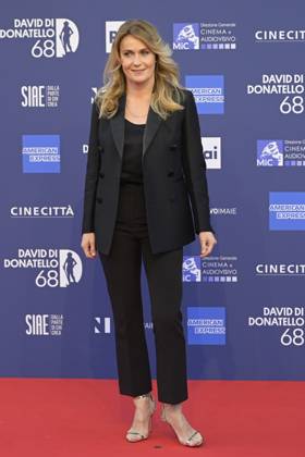 May 10, 2023, Rome, Italy: Lucia Macsino attends the red carpet of Premi Davide di Donatello 2023 at CinecittÃ Lumina Studios. Rome Italy - ZUMAs197 20230510_zaa_s197_342 Copyright: xMarioxCartellix