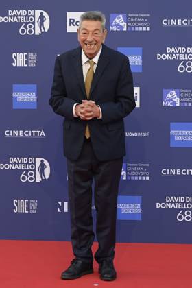 May 10, 2023, Rome, Italy: Gianni Di Gregorio attends the red carpet of Premi Davide di Donatello 2023 at CinecittÃ Lumina Studios. Rome Italy - ZUMAs197 20230510_zaa_s197_344 Copyright: xMarioxCartellix