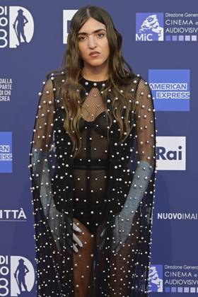 May 10, 2023, Rome, Italy: Joan Thiele attends the red carpet of Premi Davide di Donatello 2023 at CinecittÃ Lumina Studios. Rome Italy - ZUMAs197 20230510_zaa_s197_364 Copyright: xMarioxCartellix