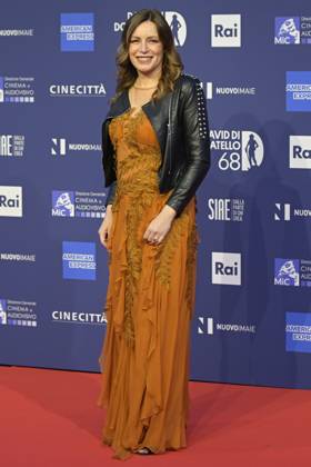 May 10, 2023, Rome, Italy: Lucia Borgonzoni attends the red carpet of Premi Davide di Donatello 2023 at CinecittÃ Lumina Studios. Rome Italy - ZUMAs197 20230510_zaa_s197_382 Copyright: xMarioxCartellix