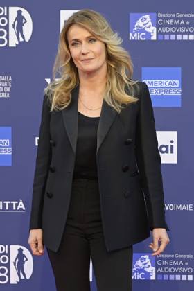 May 10, 2023, Rome, Italy: Lucia Macsino attends the red carpet of Premi Davide di Donatello 2023 at CinecittÃ Lumina Studios. Rome Italy - ZUMAs197 20230510_zaa_s197_426 Copyright: xMarioxCartellix