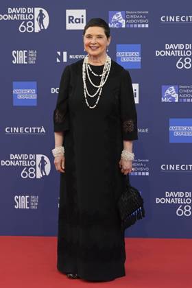 May 10, 2023, Rome, Italy: Isabella Rossellini attends the red carpet of Premi Davide di Donatello 2023 at CinecittÃ Lumina Studios. Rome Italy - ZUMAs197 20230510_zaa_s197_443 Copyright: xMarioxCartellix