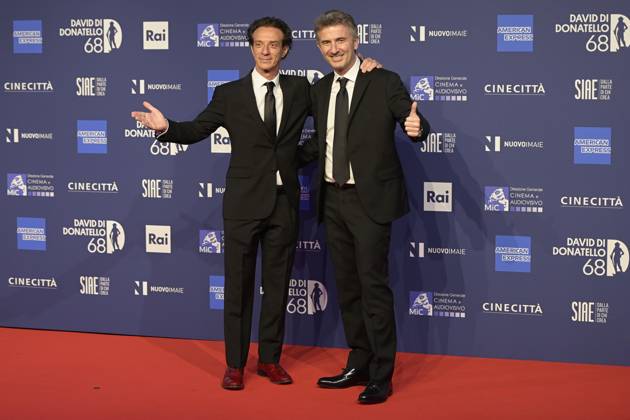 May 10, 2023, Rome, Italy: Salvo Ficarra (L) and Valentino Picone (R) attend the red carpet of Premi Davide di Donatello 2023 at CinecittÃ Lumina Studios. Rome Italy - ZUMAs197 20230510_zaa_s197_465 Copyright: xMarioxCartellix